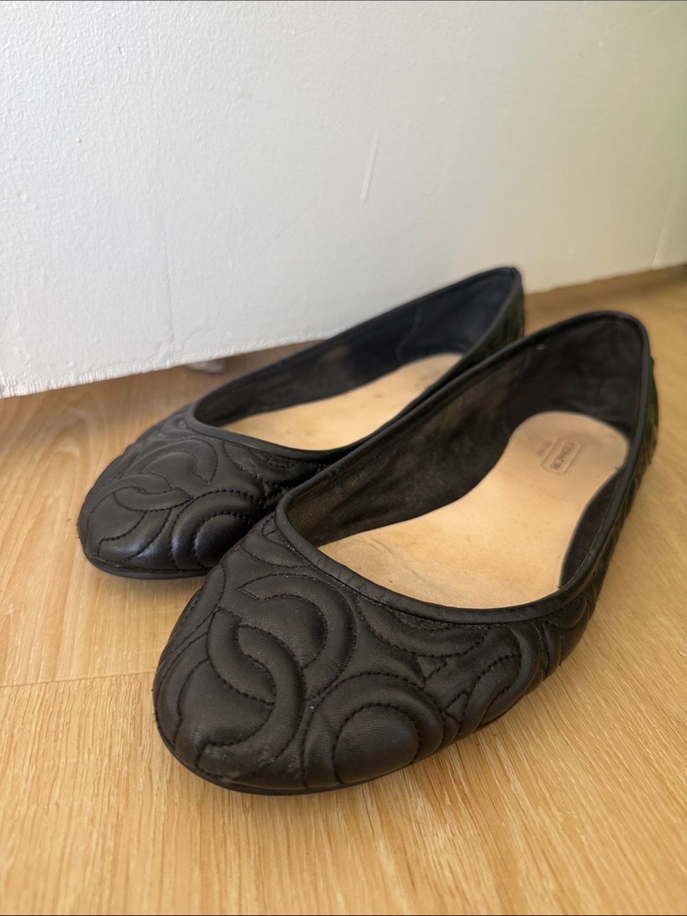 Coach Quilted Leather Ballet Flats